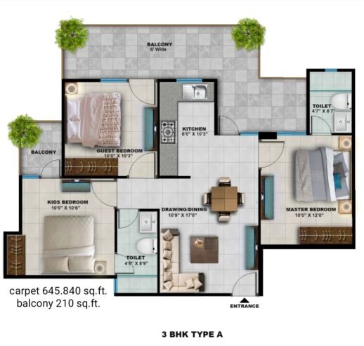 3 bhk flat for sale in adore prosperity home sector 86 faridabad